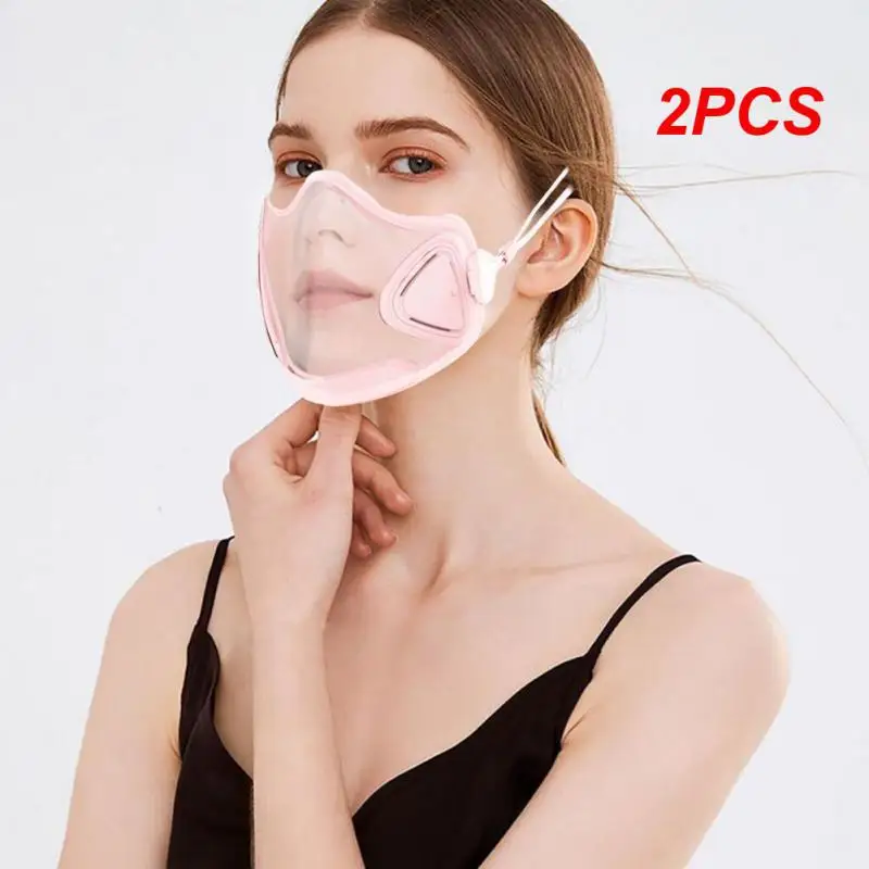 

2PCS Adult Transparent And Reusable Shield Transparent Masks Catering Special Food Hygiene Plastic Kitchen Chef Masks