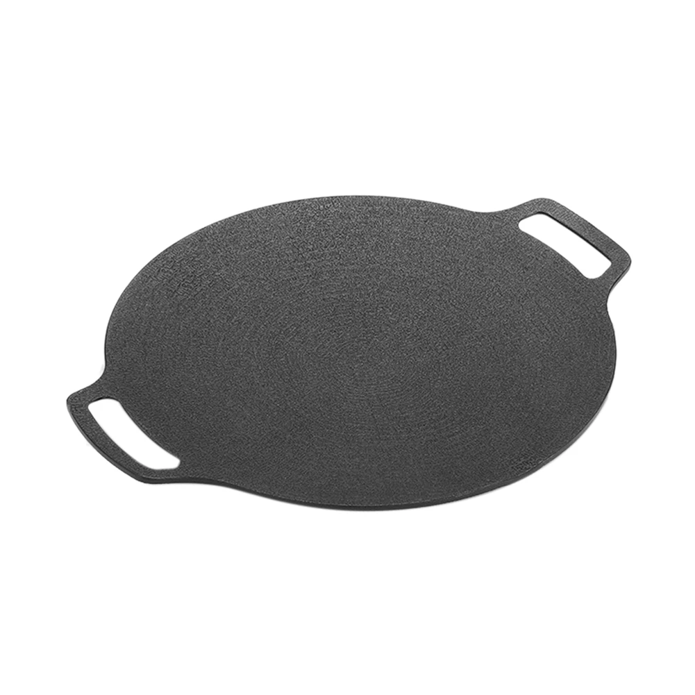 

35cm Thick Cast Iron Frying Pan Flat Pancake Griddle Non-Stick Bbq Grill Induction Cooker Open Flame Cooking Pot