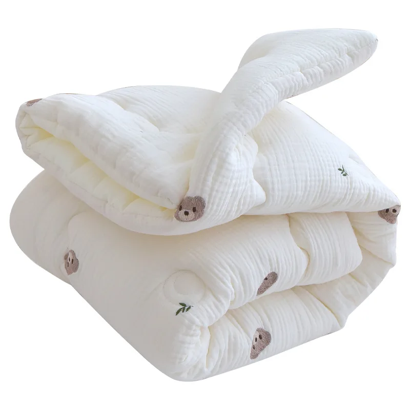 Baby Quilt Newborn Pure Cotton Foam Yarn Cartoon Embroidery Autumn Winter Quilt Kindergarten Baby Nap Blanket CJ287