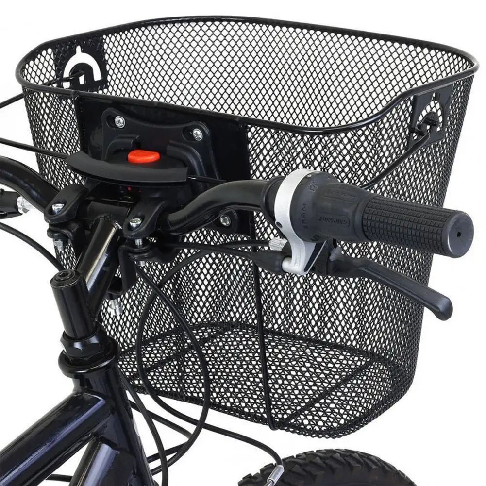 MetalMeshBikeBasketMTBBicycleFrontHandlebarSundriesStorageBasketBikeHangingBasket