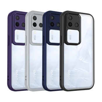 Custodia per Vivo V30 Pro con Cuscino d'Aria Antiurto, Bumper in Silicone, Cover Posteriore Trasparente Opaca, Custodia Rigida per Telefono Vivo V30 Pro V30Pro