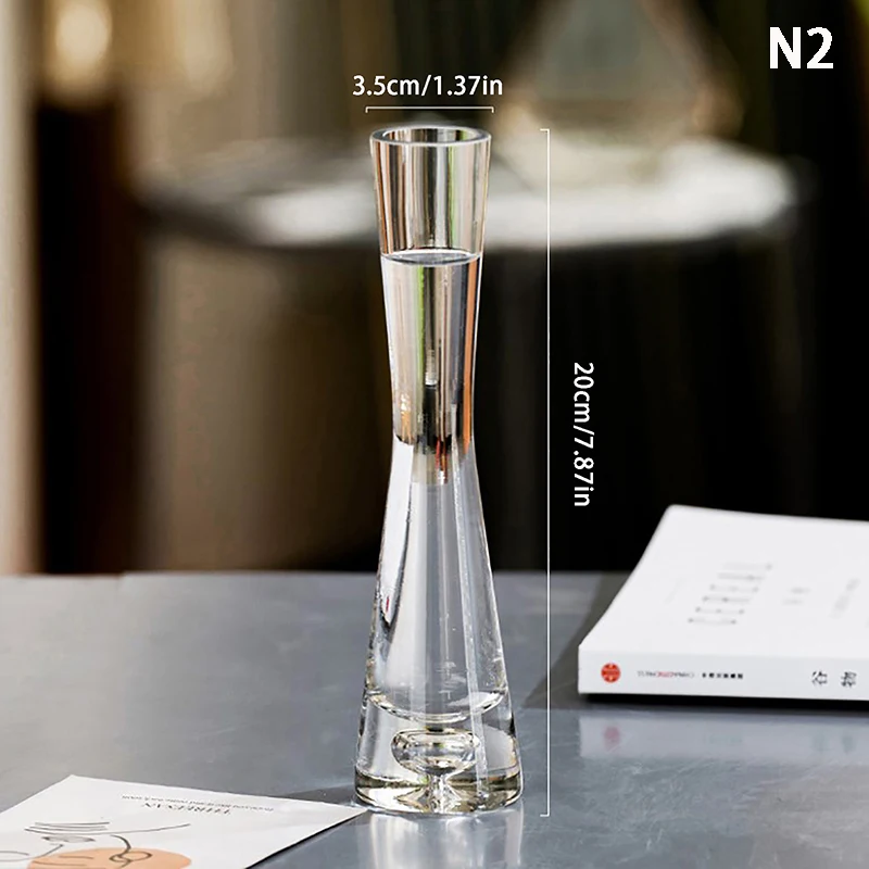 فازة زهور زجاجية شفافة ، تررم نبات زراعي صغير ، طا...