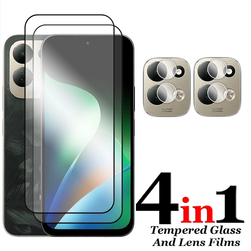 Premium 6-in-1 Full Cover Tempered Glass Screen and Lens Protector