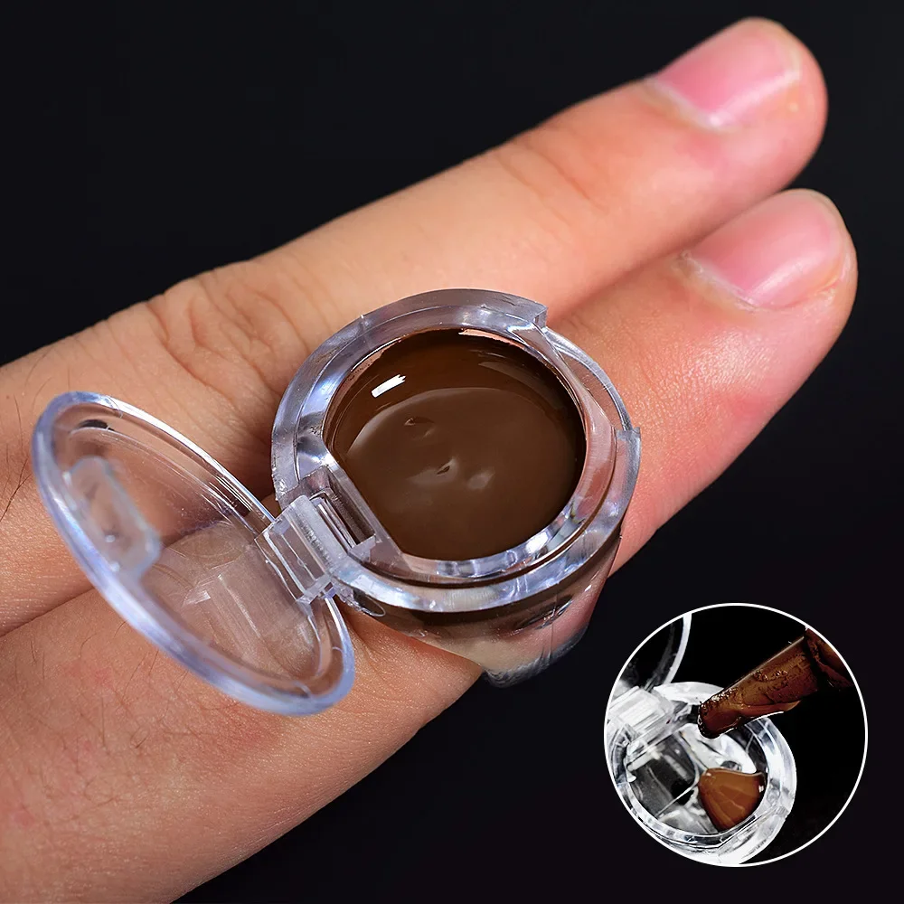 

Reusable Microblading Tattoo Pigment Ink Ring Cups Eyelash Extend Glue Holder Container With Lid Cover Cap Permanent Makeup