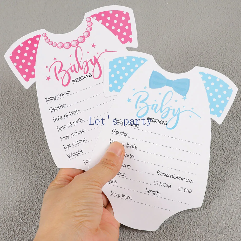 Carte Di Previsione Per Baby Shower Con Scatola In Legno - 30 Biglietti Per Giochi, Consigli E Auguri, Rivelazione Genere
