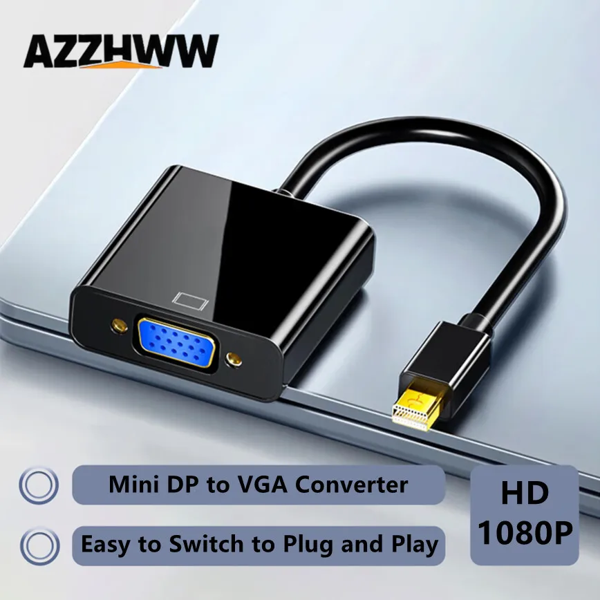 Adattatore Mini DisplayPort a VGA 1080P Mini DP Display Port a VGA Convertitore Adattatore maschio-femmina per PC ThinkPad SurfacePro