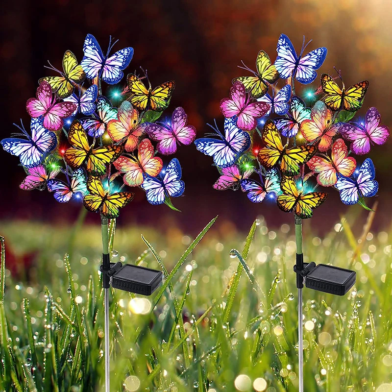 

Butterfly Tree Outdoor Solar Lights Waterproof Outdoor Waterproof Decorative Stake Light Led Solar Butterfly Lights Lawn Lamp