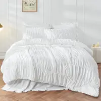 Ruched Black Duvet Cover Soft and Luxury Twin Queen King Comforter Cover Boho Shabby Chic Bedding Set - Fluffy 2/3 Piece Set 6