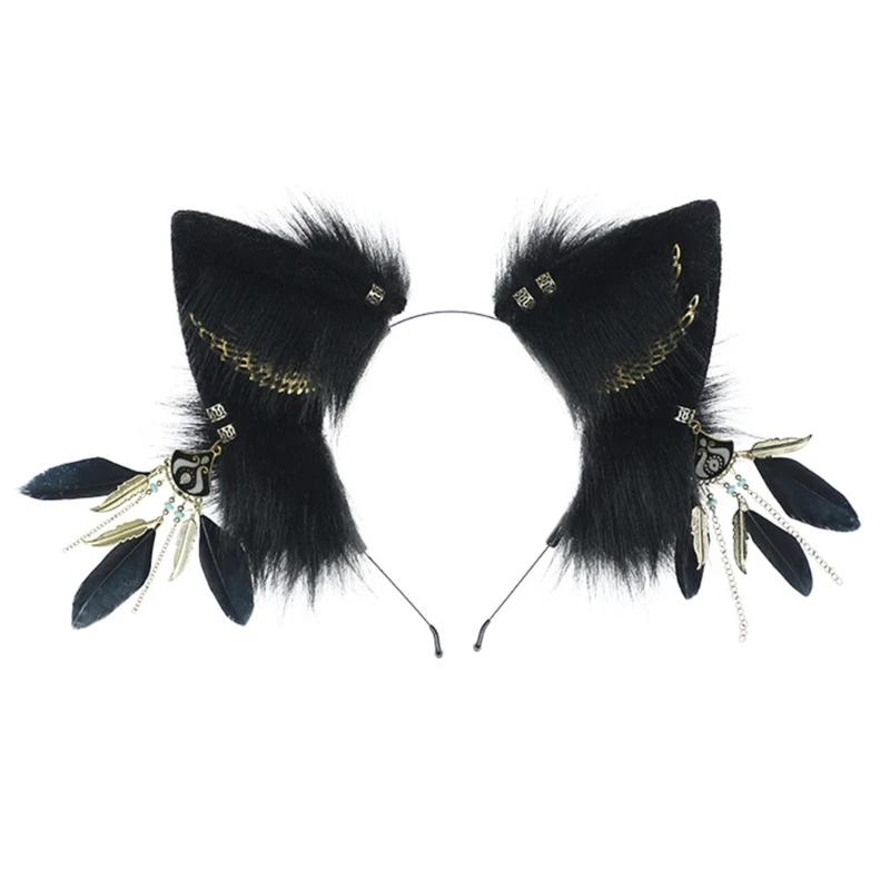 

Delicate Faux Furs Furry Cat Ears Hair Hoop Headbands Hair Bands Party Decoration for Girls and Womens Photo Props 449B