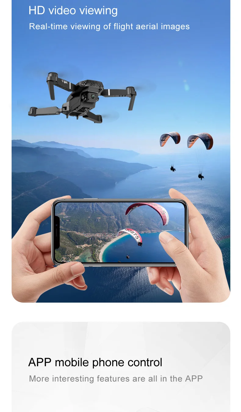 Квадрокоптер E88 Pro с двойной камерой 4k HD, 1080P, Wi-Fi | АлиЭкспресс