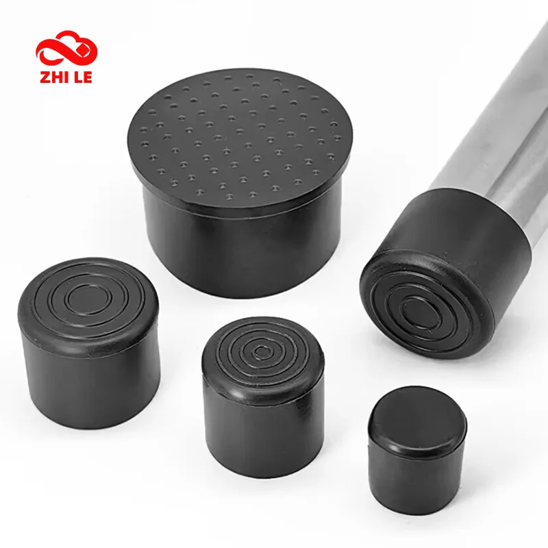 6mm-60mm Furniture Table Foot Tip Chairs Legs Silicone Pad Protector Cover Round Black Rubber Pipe Plug Lid Tube Hole Protection
