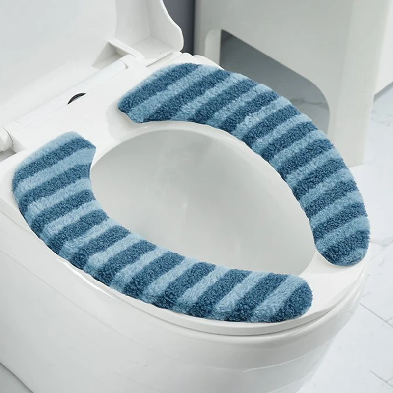 Self-adhesive Adsorption Toilet Universal Seat Cover Toilet Sticky Seat Cushion Washable Insulation Cover 1Pair toilet seat cover