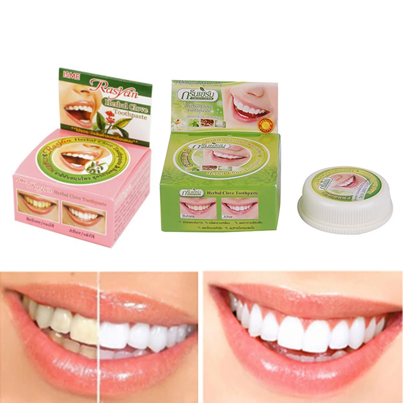 Color Toothpaste 1Pc Tooth Whitening Toothpaste Remove Stain Antibacterial Allergic Natural Herbal Clove Thailand Toothpaste