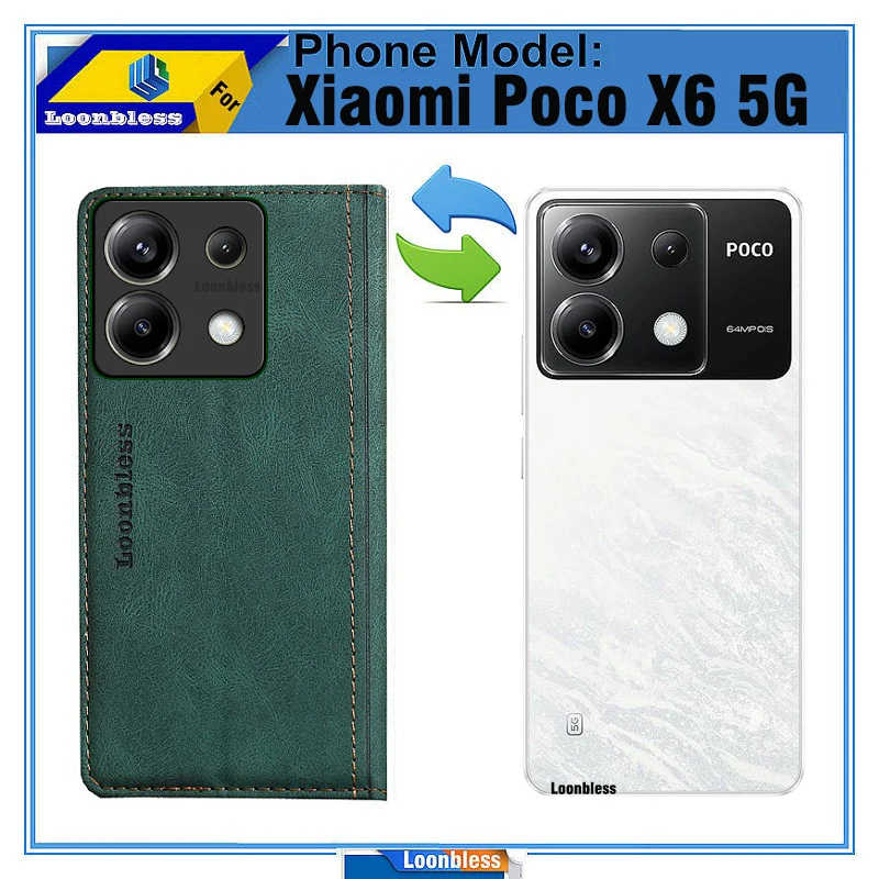 Poco X6 5G case For Xiaomi Poco X6 Cover Phone Global Flip magnet