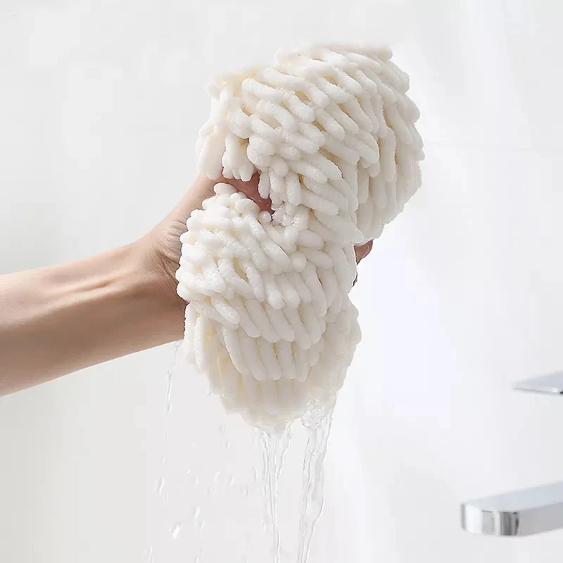 Japanese style Chenille handball thickened enlarged soft quick drying absorbent hanging style kitchen and bathroom towel