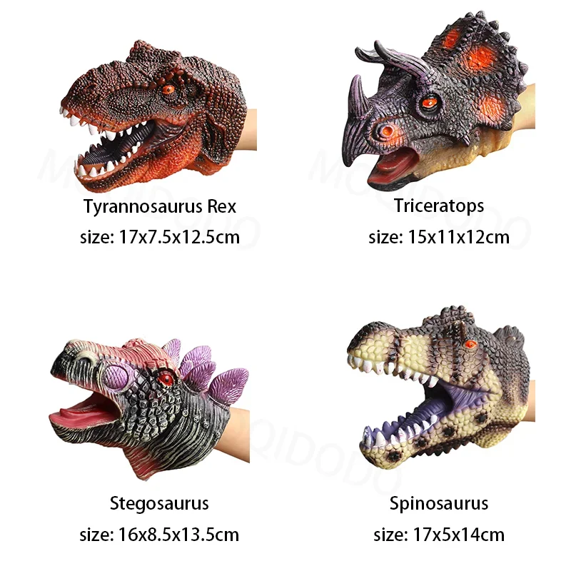 Marionnettes à main tête de dinosaure modèle jouet t-rex Dino Jurass requin tigre parc poupées dinosaure mondes doux en peluche jouet pour garçons enfants cadeaux