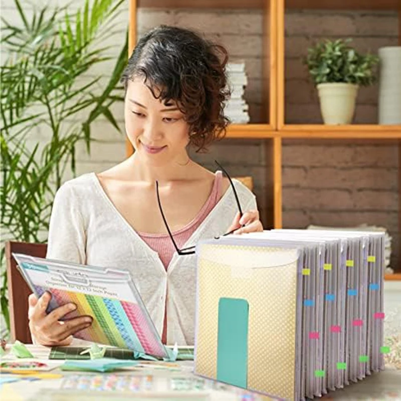 버클 디자인 스크랩북 정리정돈, 100 개 다색 스티커 인덱스 탭, 12x12 인치 용지 보관, 36 개