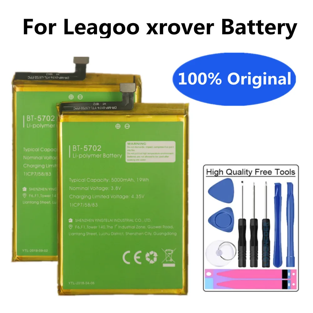 

BT5702 5000mAh New Original Battery For Leagoo xrover BT-5702 BT 5702 High Quality Smartphone Replacement Battery Bateria +Tools