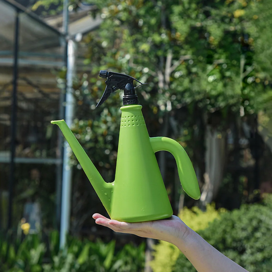 

2 In 1 Plastic Watering Can Indoor Garden Plants Pressure Spray Water Kettle Adjustable Sprayer 1L