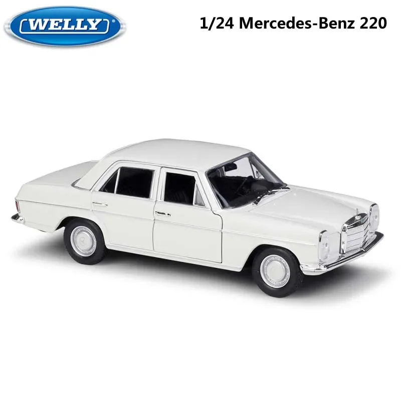 WELLY Diecast 1:24 Car Classic Metal Mercedes Benz 220/Benz 230SL Model Car Alloy Toy Car For Kids Crafts Decoration Collection welly 1 27 mercedes benz x class pickup truck alloy car model simulation car decoration collection gift toy die casting