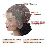 13*4 dentelle frontale perruques de haute qualité bouclés coupe lutin perruques 12A brésilien vierge cheveux humains naturel cheveux courts Style 180% densité 4