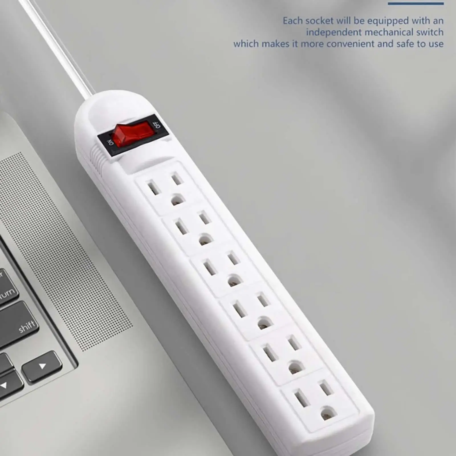6 Outlet Power Strip US Plug 1000W Saving Place 110V 10A for Business Office