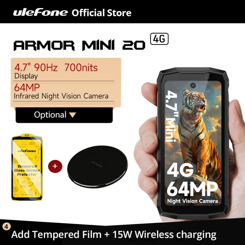 Ulefone Armor Mini 20 4G 4.7" Rugged Phone 64MP Night Camera Android 14 Smartphone 6200mAh Mobile phone NFC 16GB+256GB 33W G99 - Image 10