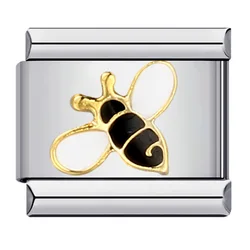 Vibrant Y2K - Inspired Butterfly, Ladybird, and Bee Charm Bracelet Links - Stainless Steel (Black Zinc Plated)