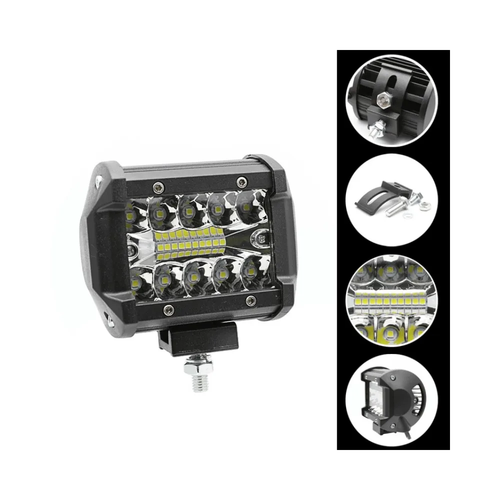 

2 pcs 12V-24V DC 6000K Motorcycle Car Super Bright 8/12/16 LED Light Headlight Spotlight