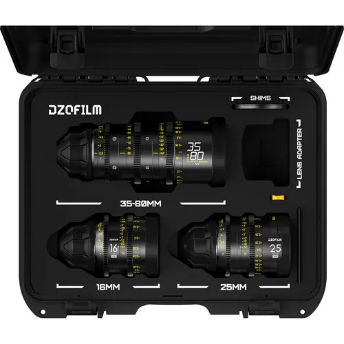 DZOFilm Y24 교육용 카타 에이스 35-80mm + VESPID 16 & 25mm 렌즈 키트 (ARRI PL) 풀프레임 센서 커버