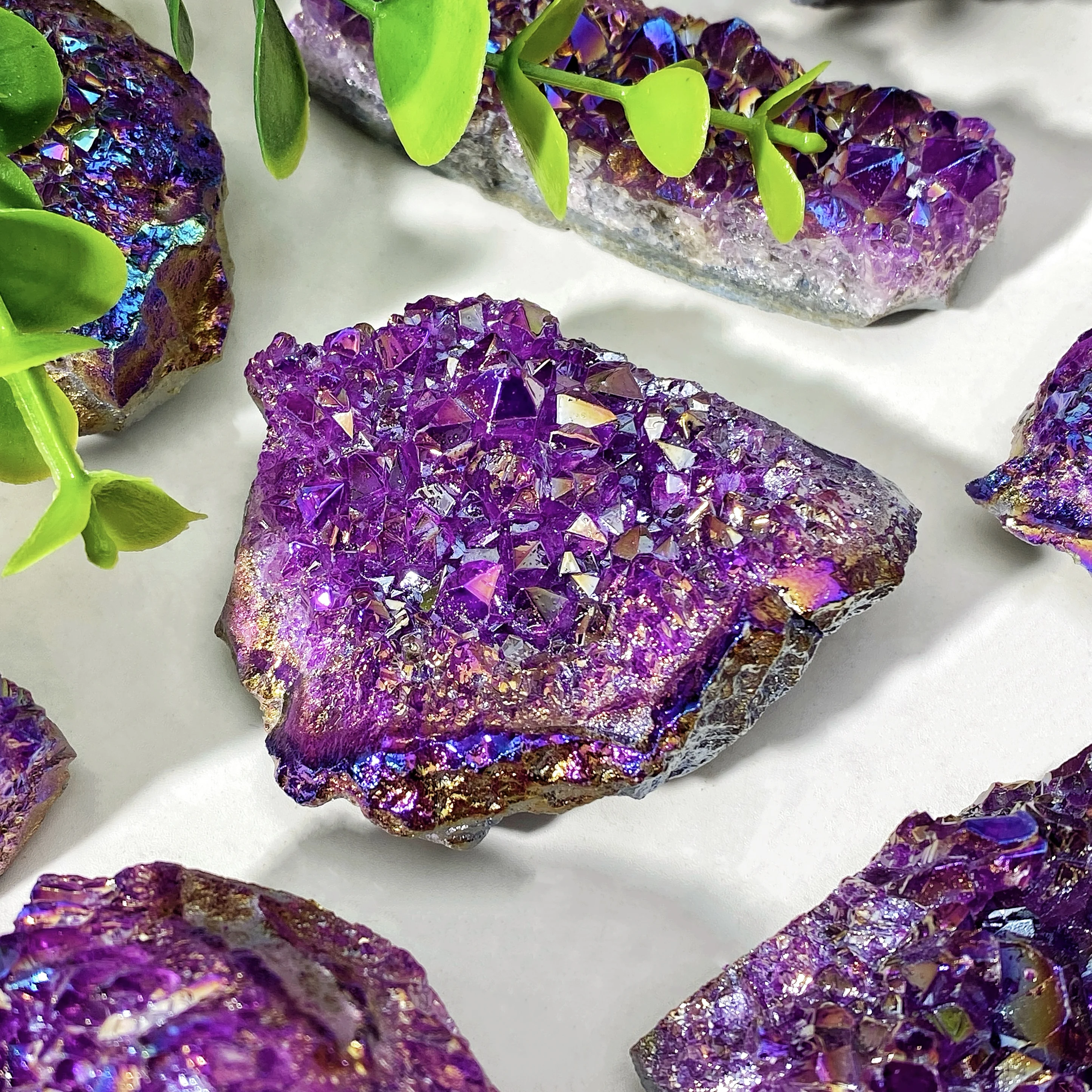 1PC High Quality Random Aura Amethyst Piece Natural Crystal Raw Stone ...
