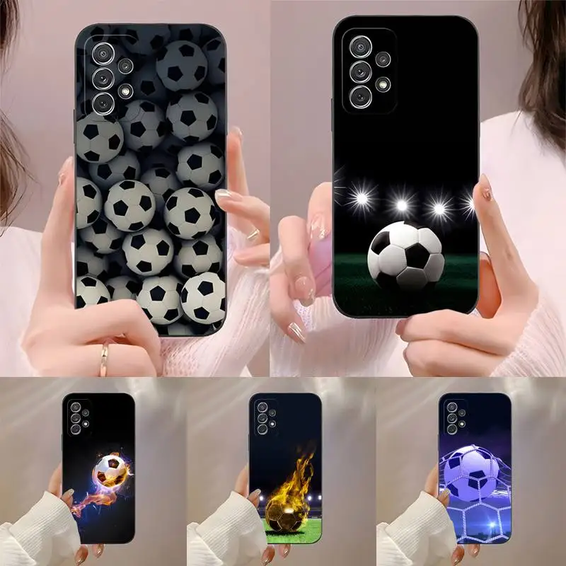 Fire Football Soccer Ball Phone Case Fundas Per Samsung S20 Fe Lite S21 S30 Ultra S8 S9 S10 E Plus Macia Cover Antiurto