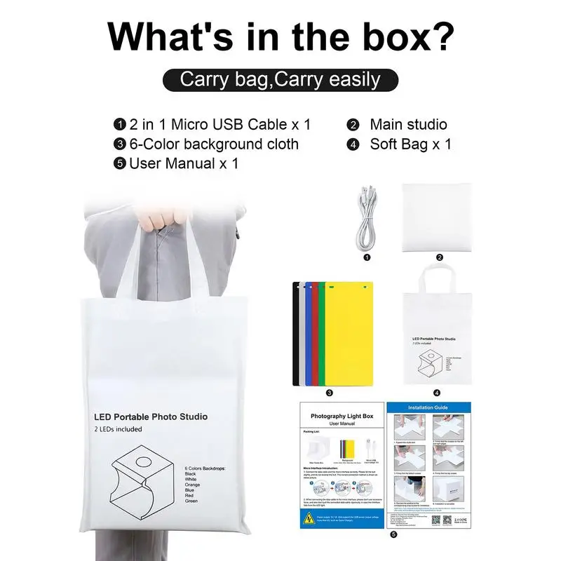 Product Photography Light Box Portable Folding Light Box Photography & Soft Professional Lightbox For Jewelry And