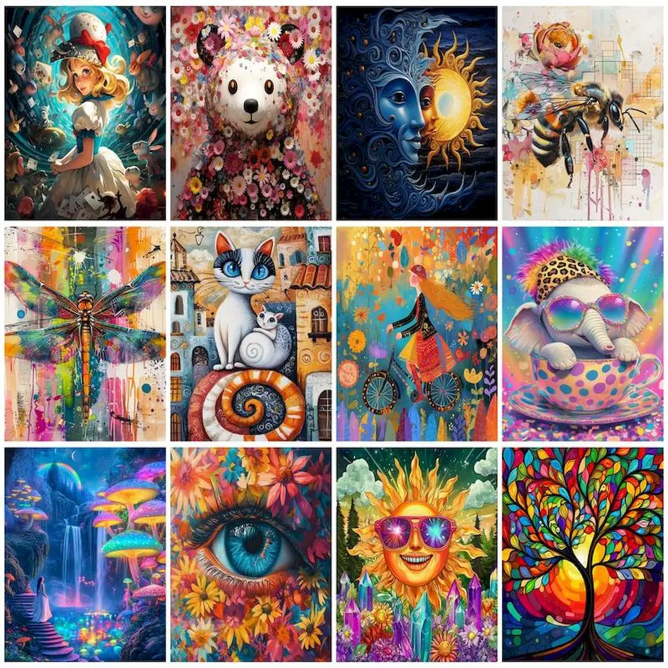 SDOYUNO-Canvas Painting By Numbers Abstract Picture Drawing Handicraft Diy Crafts Original Gifts Acrylic Paints Watercolor Gifts