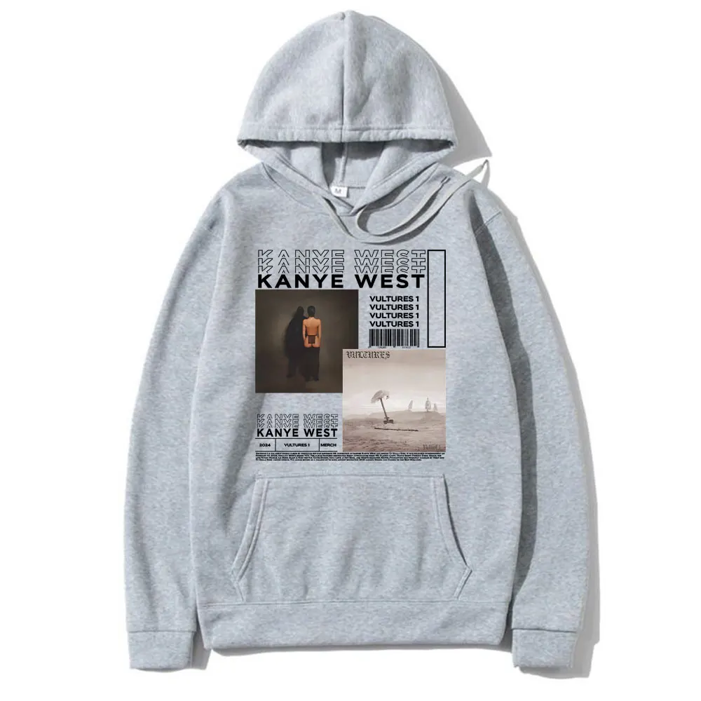 Rapper Kanye West Vultures 1 New Album Graphic Hoodie Concert Fans Merch Hoodies Men's Hip Hop Oversized Sweatshirt Streetwear