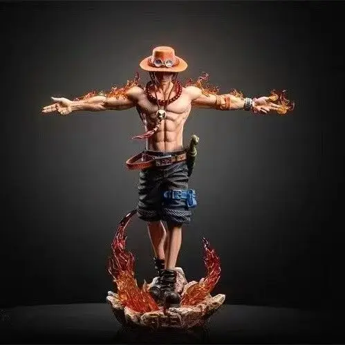 27cm 10,6 Zoll Anime Portgas D Ace Actionfiguren PVC-Statue Desktop-Ornament Sammlerstück Statuenmodell Dekoration Zimmer Schreibtisch Spielzeug