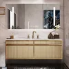 Solid Wood Bathroom Dresser Set - Floating Bathroom Dresser with Sink, Smart LED Anti-Fog Mirror Cabinet, Large Capacity Cabinet 1