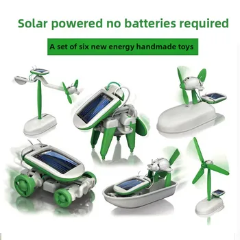 Kit robot 6 in 1 Robot solare fai da te Esperimento scientifico Fisica creativa STEM Giocattoli educativi Migliora le abilità di assemblaggio Regali per bambini