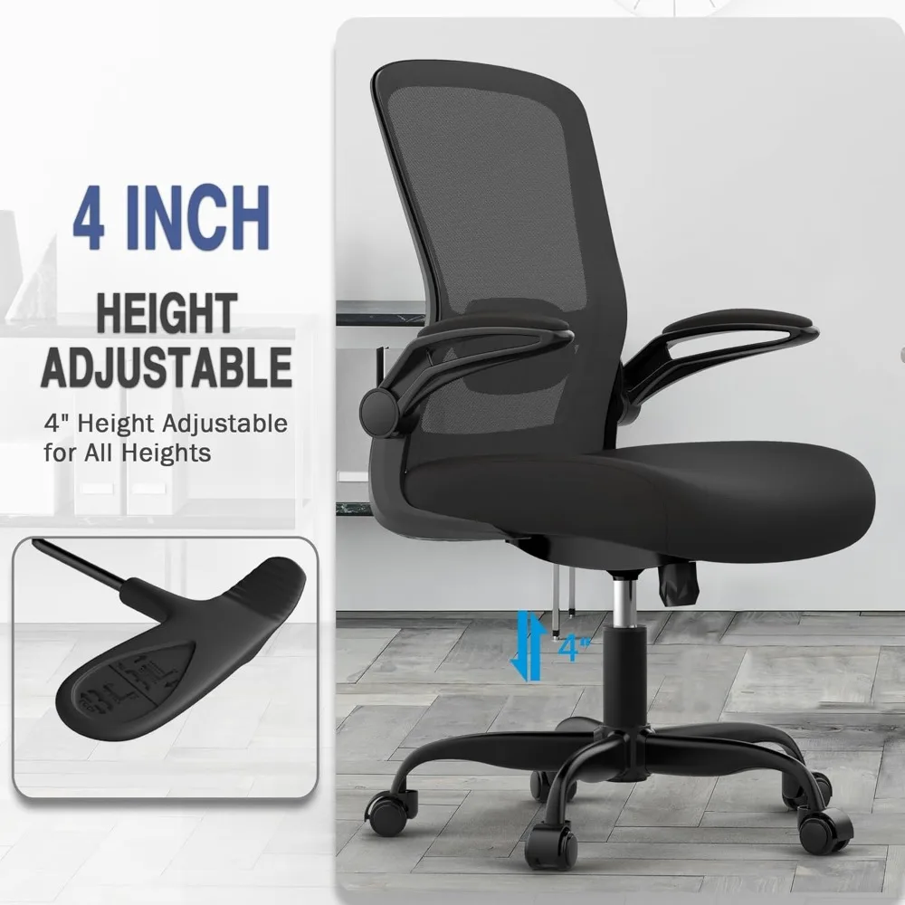 Office Chair, Comfy Desk Chair with Adjustable Lumbar Support, High Back Mesh Ergonomic Computer Chair 4