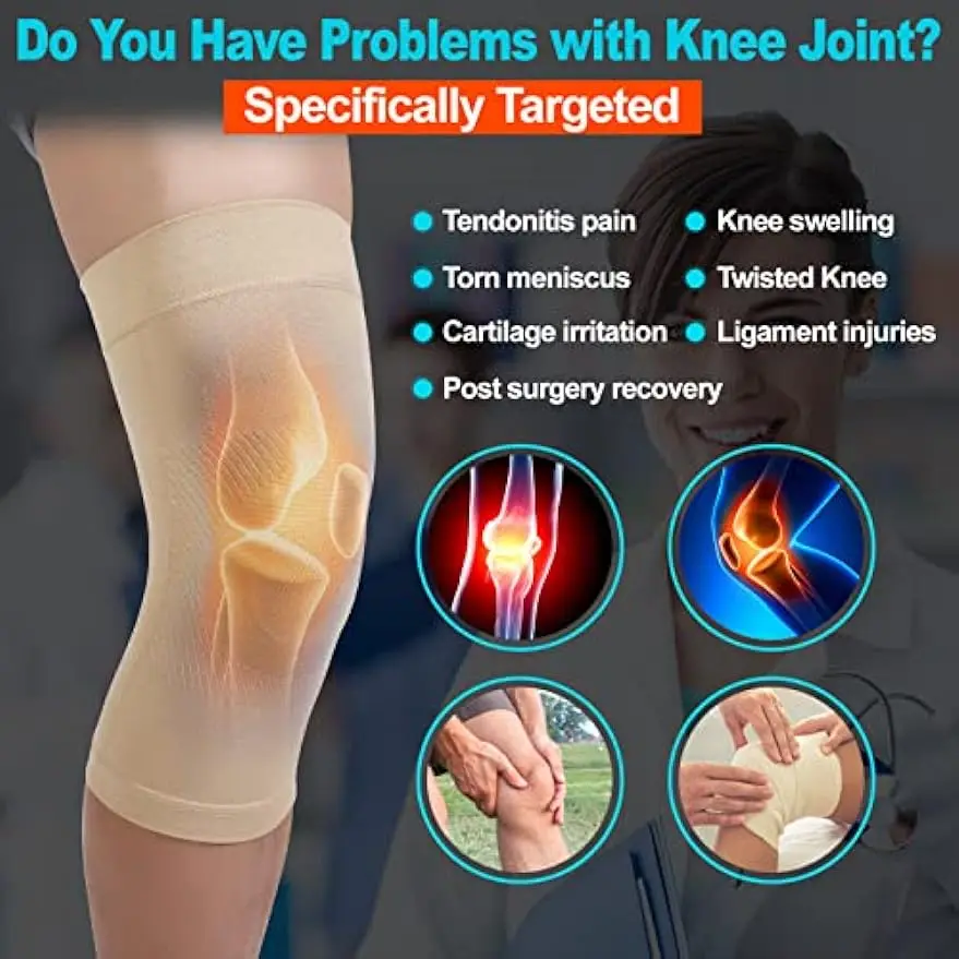 1 Pair Knee Compression Sleeves Strong Support Knee Brace Unisex Knee Support Meniscus Tear Arthritis Pain Relief knee support sleeve knee support knee brace knee wraps