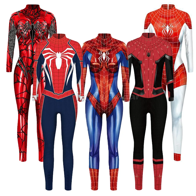 Novedad Campeonato empleo Disfraz de Spiderman para mujer, traje Sexy Zentai de licra, traje de  superhéroe, disfraz de SPIDERMAN, disfraz de Halloween, Carnaval, mono  elegante| | - AliExpress