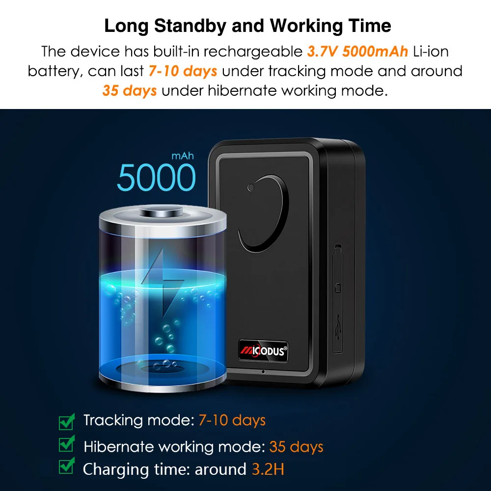 4G Car Tracker MiCODUS ML500G Strong Magnetic Asset GPS Tracking Device Temperature Monitoring Fleet GPS Tracking System
