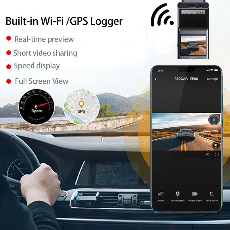 360 Traço Cam para Carros 2.5K camera veicular Controle WiFi GPS Embutido 2  Polegada Gravador de Vídeo Dvr Carro G300H Câmera para Veículo  Estacionamento Monitor acessório para carro - AliExpress