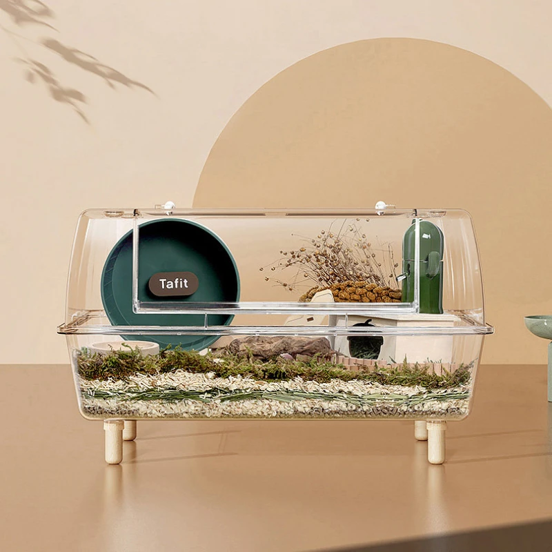 

Front Entry Home Hamster Cages Transparent Acrylic Hamster Villa Anti-bite Hedgehog House Breathable Small Animals Nest Supplies