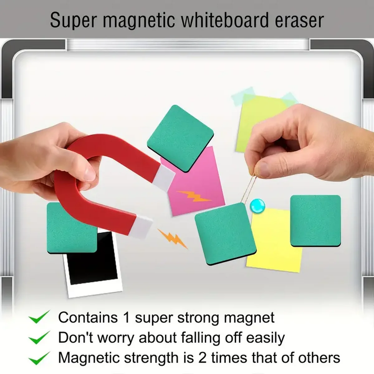 Mini Dry Erase Erasers, Magnetic Whiteboard Dry Erasers Chalkboard Cleaner Wiper For Teacher Supplies
