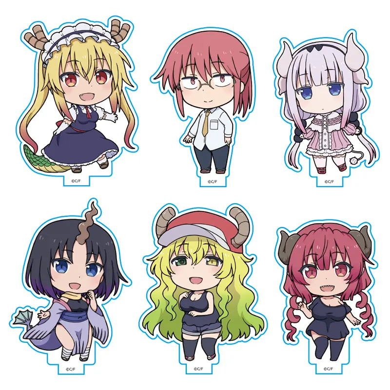 Charm Anime Miss Kobayashi`s Dragon Maid Puni HD Figurel Q Edition Acryl-Schlüsselanhänger für Fans Geschenke Ornament Collection ca. 6 cm