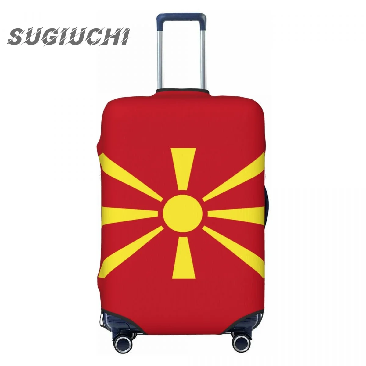 Cubierta de equipaje con bandera del país de Albania del Norte, accesorios de viaje impresos, cubierta elástica antipolvo, bolsa protectora para carrito