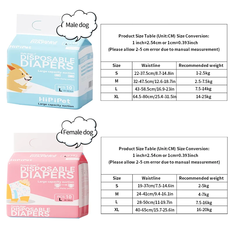 Disposable Pet Diapers for Males Females Dogs Absorbent Doggy Disposable Underwear Physiological Pants for Dogs Puppy 10Pcs dog diapers pet diapers dog nappies