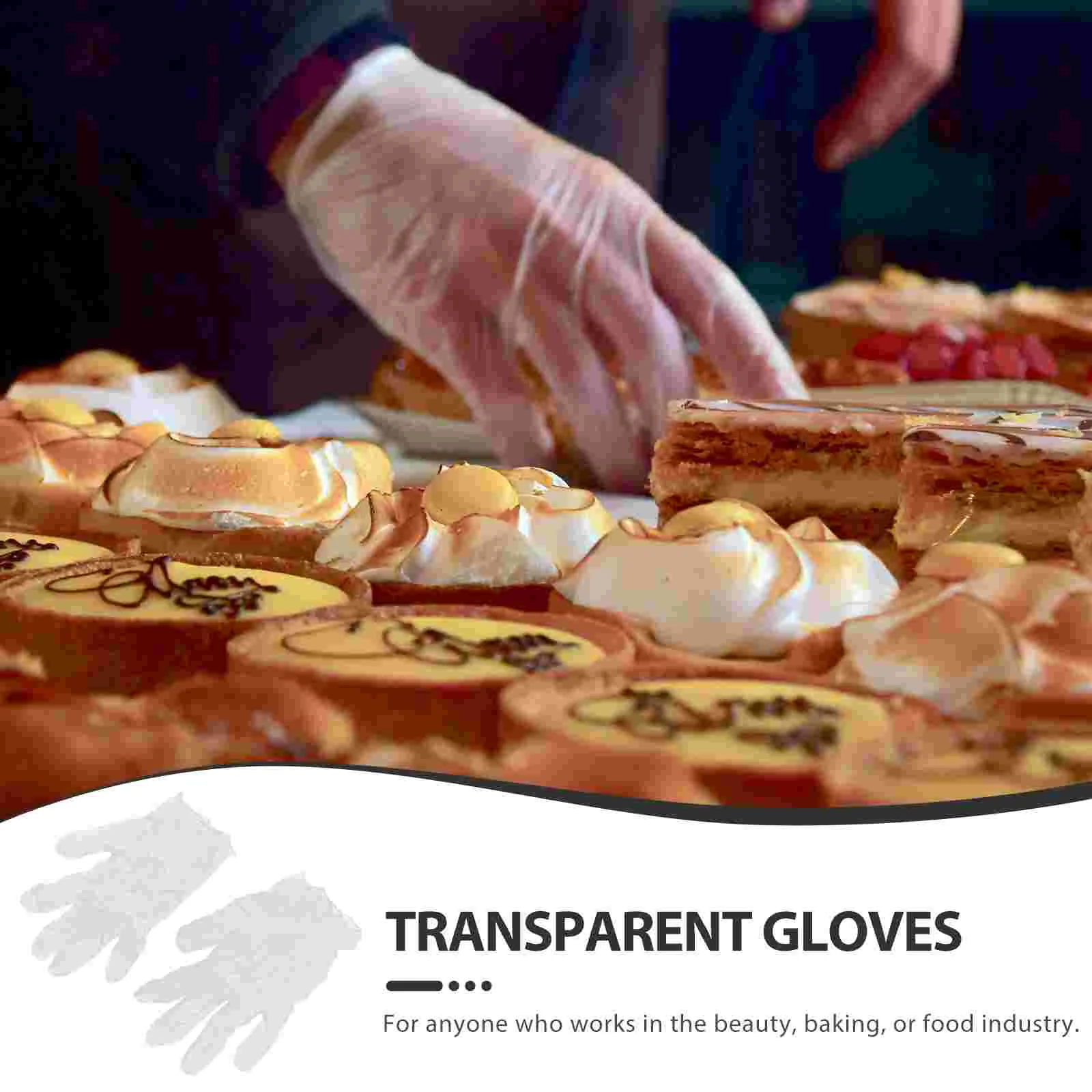 100 Pcs Transparent PVC M Size Oil Resistant Disposable Food Safety Gloves for Baking Beauty Cleaning Cooking Household Use