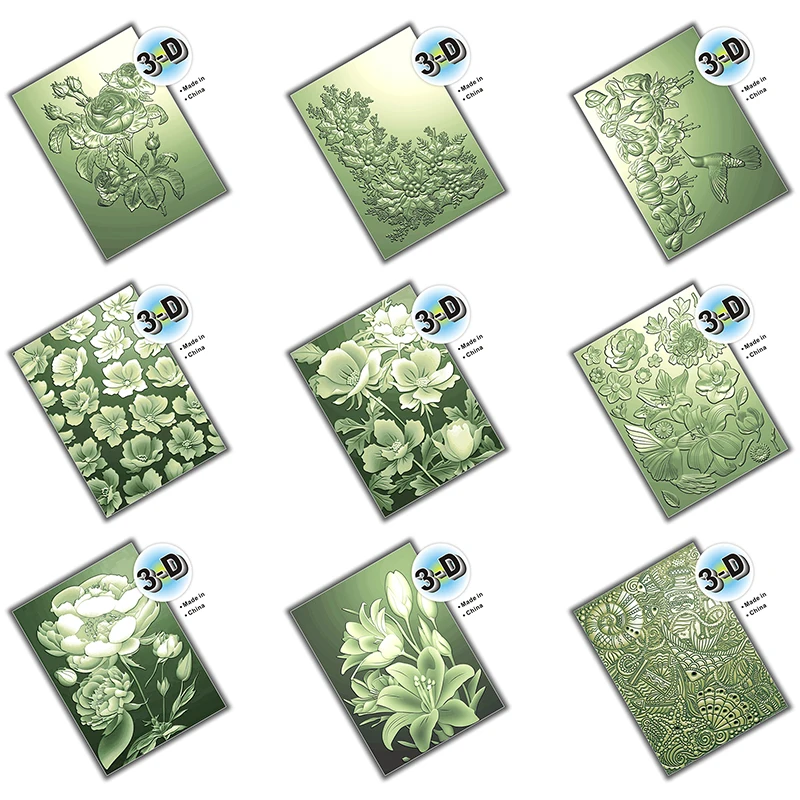 3d Relief Plastic Embossed Folders Such As Roses Hummingbirds Honeysuckles Anemone Bouquets Peonies Ocean Treasures Et